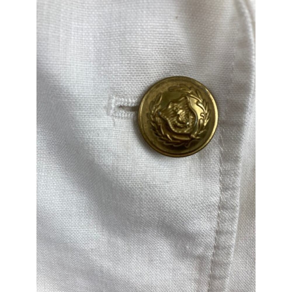 J.Crew-Women's White Linen Blend Blazer Single-Breasted (Rhodes) - Picture 6 of 8